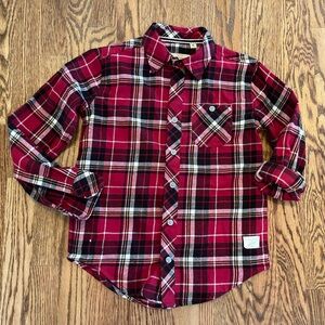 Original Weatherproof vintage flannel button down red plaid shirt, Boys Small